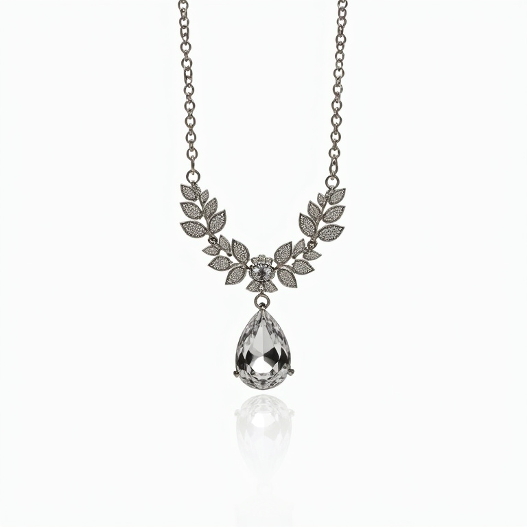 Collier inoxydable oeil strass